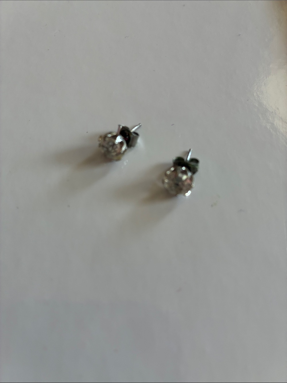 Source Unknown Silver Clear Crystal Stud Earrings
